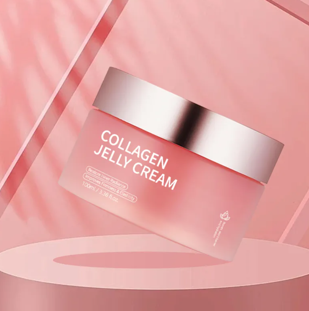 Crema facial colágeno jelly — textura gelatina hidratante