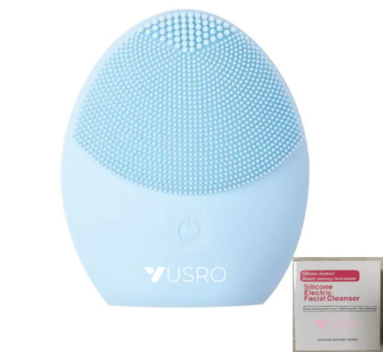 Cepillo facial ultrasónico — detalle cabezal silicona suave